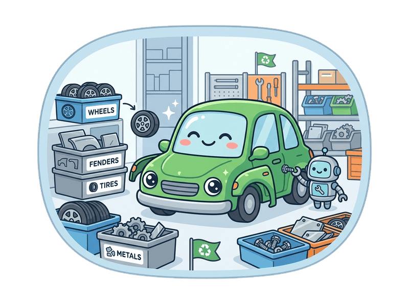 Salvage & Dismantling service illustration